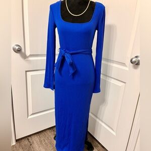 Beautiful royal blue ribbed dress